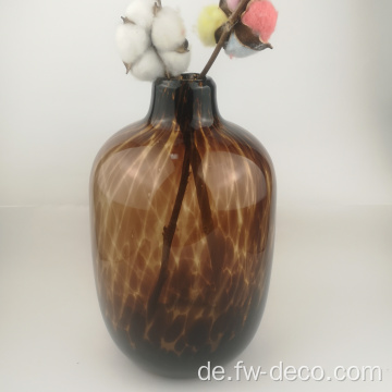 Handgefertigte einzigartige kreative Dekoration Leopardenmusterglas Vase